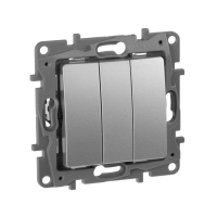 Выключатель 3-кл. СП Etika 10А IP20 250В 10AX винтов. зажимы механизм алюм. IEK 672443