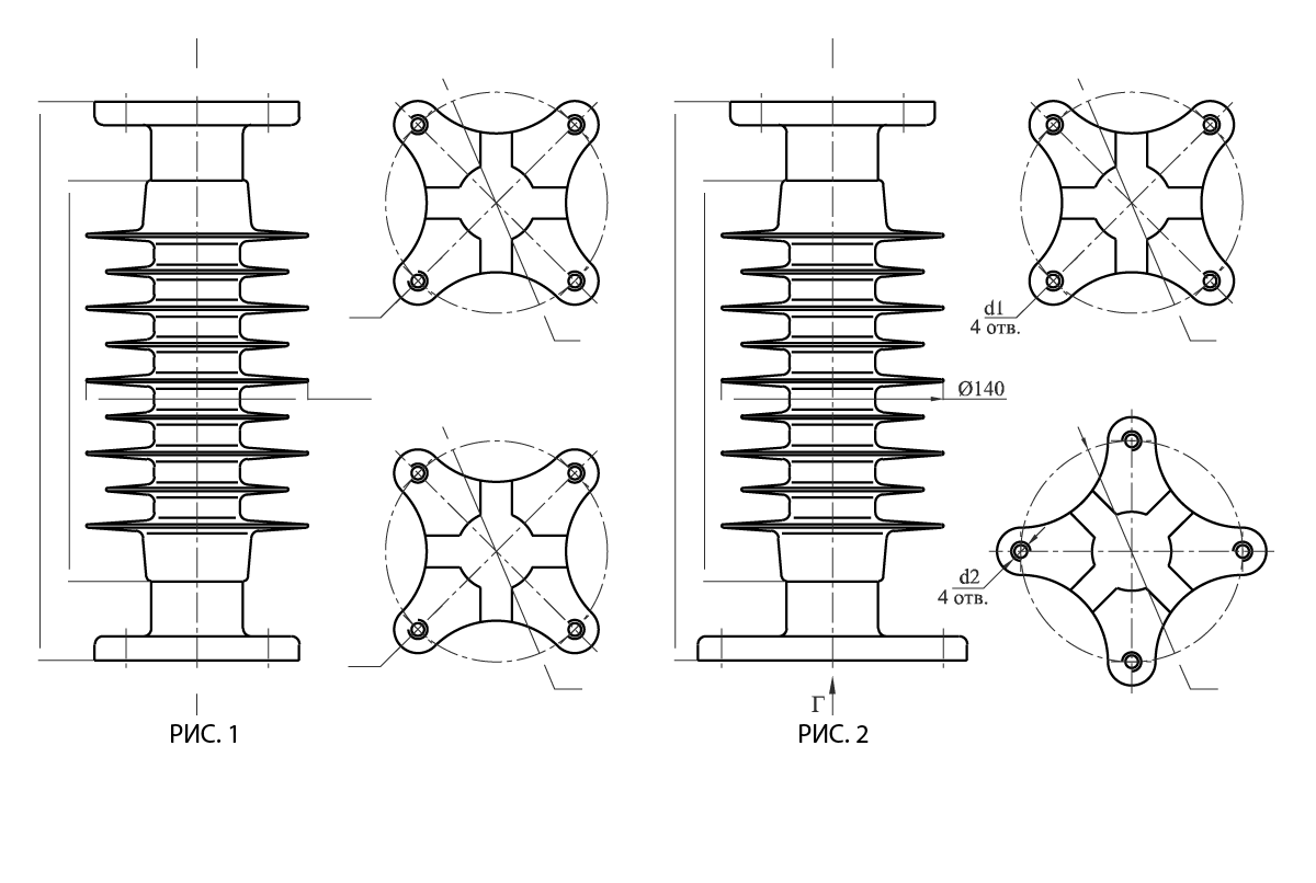 Изоляторы опорные полимерные типа ОСК 16-20-А-4 на напряжение 20 кВ