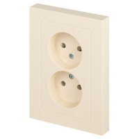 Розетка 2-м СП Accent 6-204-02 16А IP20 250В 2P AL/CU сл. кость Intro Б0063474