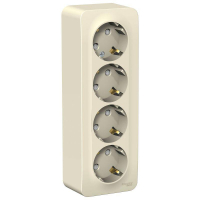 Розетка 4-м ОП Blanca 16А IP20 250В с заземл. защ. шторки с изолир. пластиной молоч. SE BLNRA011412