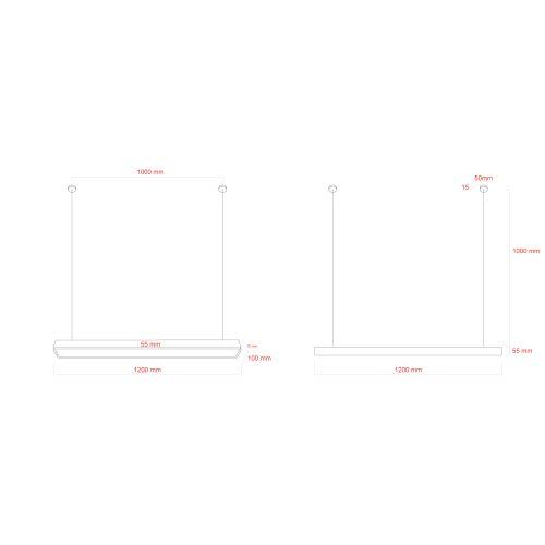 Светильник светодиодный Geometria Block SPO-113-W-40K-036 36Вт 4000К 2700Лм IP40 1200х100х60 бел. подвесной драйвер внутри Эра Б0058860