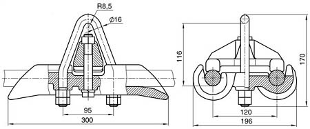 Зажим поддерживающий глухой 2ПГН-5-1