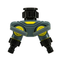 Разветвитель 2-х канальный на кран 1/2дюйм-3/4дюйм ЧЕТЫРЕ СЕЗОНА 62-0223-F