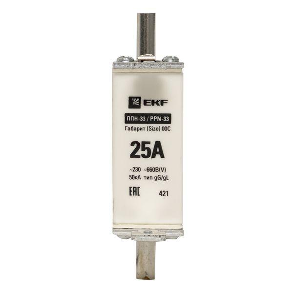Вставка плавкая ППН-33 100/25А габарит 00C PROxima EKF fus-33/100/25