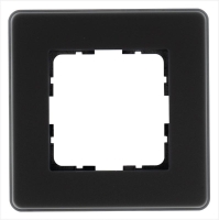 Рамка 1-м G-Glass закругленная стекло матов. черн. Jasmart G1001GB-RM