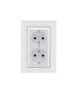 Розетка 2-я Karea RIZZ с заземл. бел. Makel 88001082