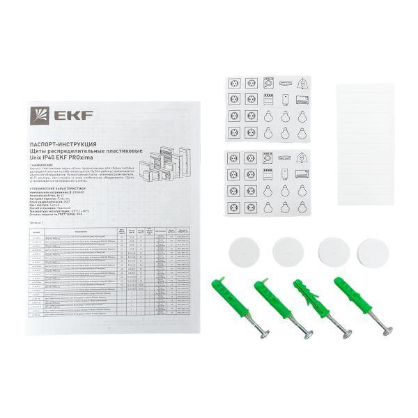 Щит комбинированный Unix 2х18мод. + 1 монтаж. плата 4 габарит IP41 прозр. дверь PROxima EKF ux-2x18+1m-n
