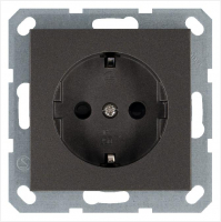 Розетка 1-м Shuko 16А IP20 с заземл. защ. шторки механизм мокко Jasmart G5501Z