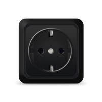 Розетка 1-м ОП Олимп 16А IP20 с заземл. черн. Universal 2227