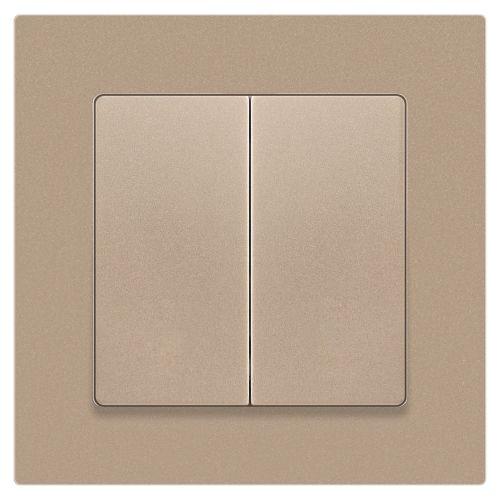 Переключатель 2-кл. СП Accent 6-107-04 10А IP20 250В AL/CU шампань Intro Б0063562