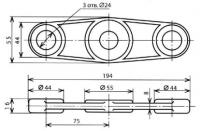 Коромысло для анкеровки двух контактных проводов КС-043