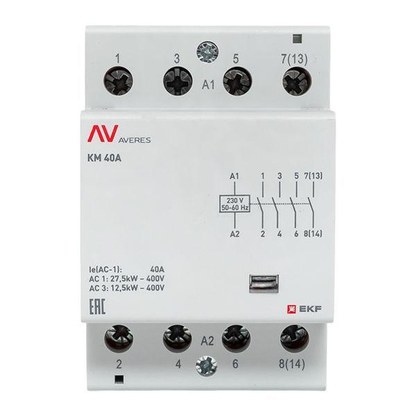 Контактор модульный КМ 40А 4NO 230В AC (3 мод.) AVERES EKF km-av-3-40-40-230V