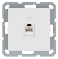 Розетка телефонная 1-м RJ11 механизм бел. глянцевый JasmartG6101W
