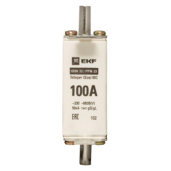 Вставка плавкая ППН-33 100/100А 50кА габарит 00С PROxima EKF fus-33/100