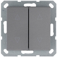 Выключатель для жалюзи 2-кл. 10А IP20 механизм алюм. Jasmart G3028S