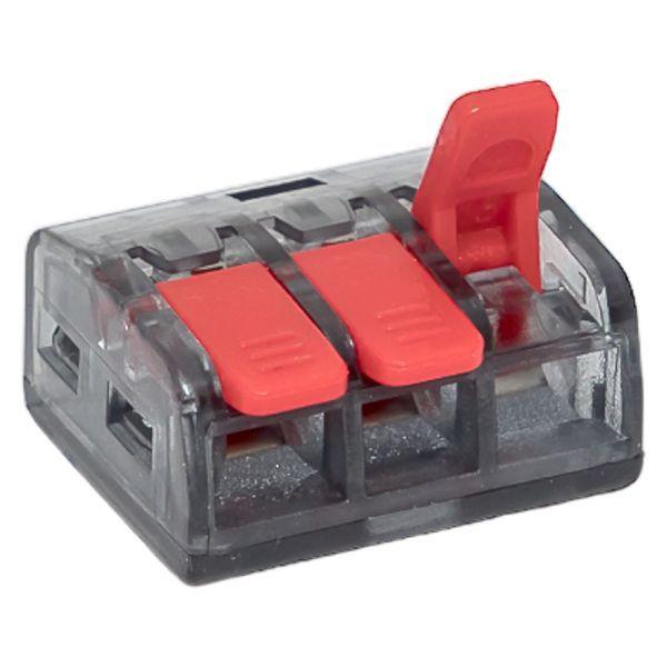 Клемма строительно-монтажная СМК 221-413 с рычагом 3 отверстия 0.2-4.0кв.мм (блист.20шт) PROxima EKF plc-smk-221-413b-20