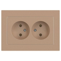 Розетка 2-м СП Accent 6-204-04 16А IP20 250В 2P AL/CU шампань Intro Б0063462