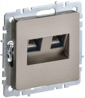 Розетка компьютерная двойн. СП RJ45 кат.5E BRITE РК10-2-БрШ механизм шампань IEK BR-K20-1-K37