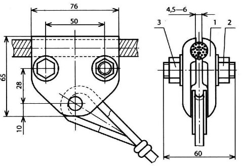 Зажим рессорного троса КС-048-1
