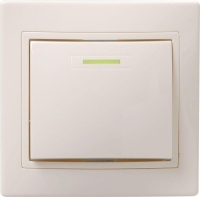 Выключатель 1-кл. СП Кварта 10А IP20 ВС10-1-1-ККм с индикацией крем. GENERICA EVK11-K33-10-DM