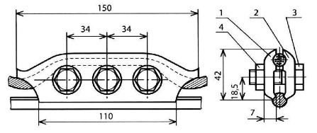 Зажим средней анкеровки КС-051