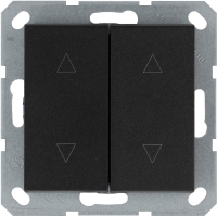 Выключатель для жалюзи 2-кл. 10А IP20 механизм антрацит Jasmart G3028B