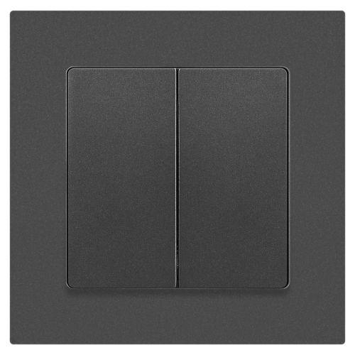 Переключатель 2-кл. СП Accent 6-107-07 10А IP20 250В AL/CU графит Intro Б0063568