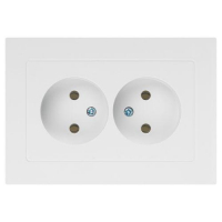Розетка 2-м СП Accent 6-204-01 16А IP20 250В 2P AL/CU бел. Intro Б0063447