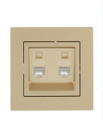 Розетка компьютерная двойн. VESNA зол. LEZARD 742-3688-141