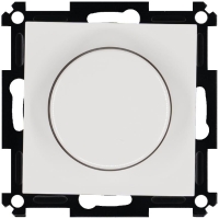 Светорегулятор поворотно-нажимной универс. (диммер) 3-500Вт LED 3-250Вт HV - 500Вт механизм бел. Jasmart G4012W-500RV