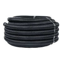 Труба гофрированная d40мм с протяжкой безгалоген. трудногорючая (FRHF) черн. (уп.25м) Plast EKF FRHF-40