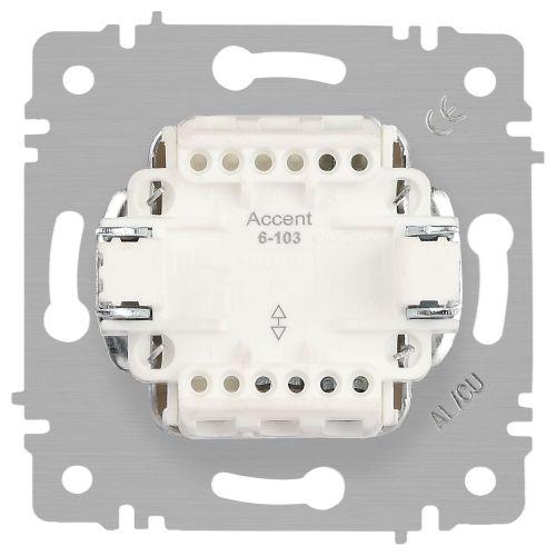 Переключатель 1-кл. СП Accent 6-103-02 10А IP20 250В AL/CU сл. кость Intro Б0063455