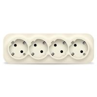 Розетка 4-м ОП 16А IP20 с заземл. сл. кость IONICH 1452