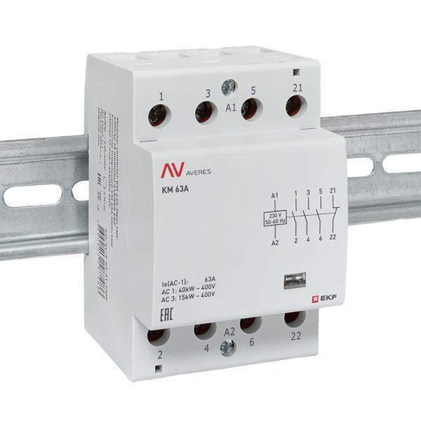 Контактор модульный КМ 63А 3NO+1NC 230В AC (3 мод.) AVERES EKF km-av-3-63-31-230V