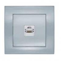 Розетка компьютерная 1-м СП Бриллиант серебр. UNIVersal 7949858