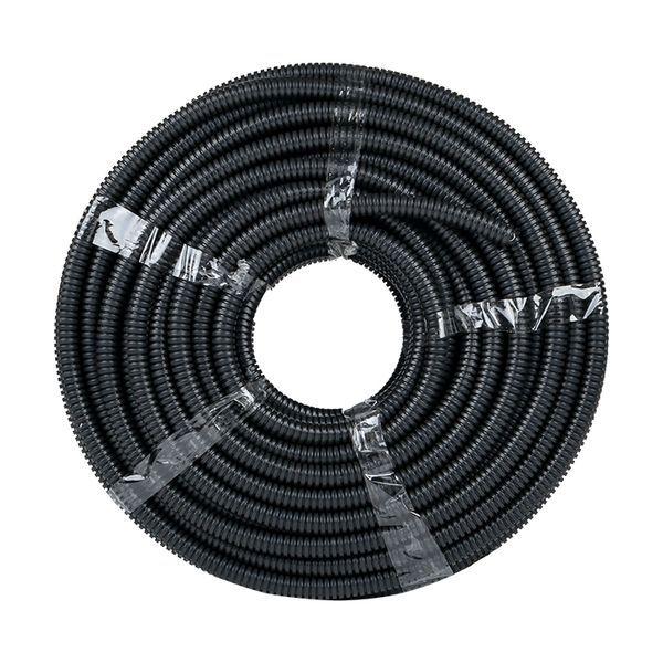 Труба гофрированная d16мм с протяжкой безгалоген. трудногорючая (FRHF) черн. (уп.100м) Plast EKF FRHF-16