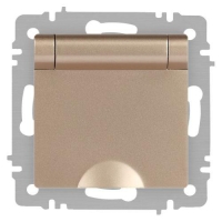 Розетка 1-м СП Accent 6-203-04 16А IP20 250В 2P+E Schuko с крышкой шампань Intro Б0063738