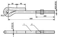 Штанга нарезка-ушко (L=600)  КС-168