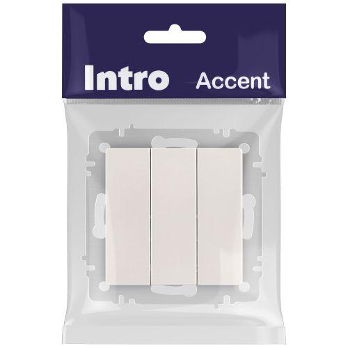 Выключатель 3-кл. СП Accent 6-106-06 10А IP20 250В AL/CU перламутр. Intro Б0063542