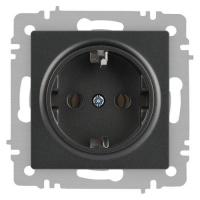 Розетка 1-м СП Accent 6-202-07 16А IP20 250В 2P+E Schuko графит Intro Б0063697