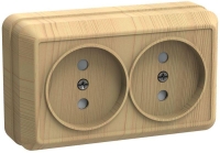 Розетка 2-м ОП Октава 10А IP20 без заземл. сосна GENERICA ERO20-K03-10-DC