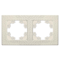 Рамка 2-м Афина фактурная универс. слоновая кость (ivory) Universal A10044-I