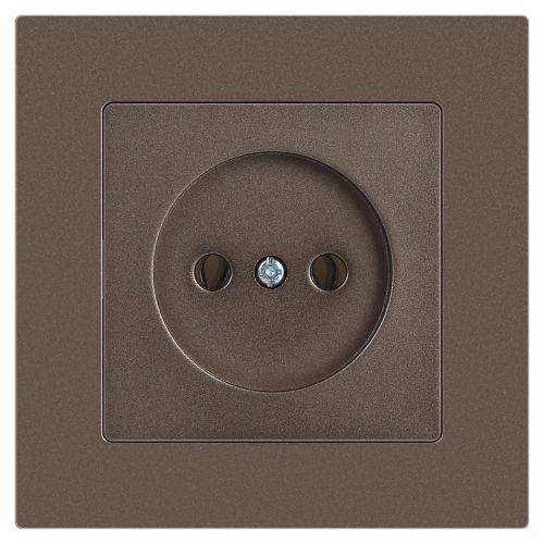 Розетка 1-м СП Accent 6-201-08 16А IP20 250В 2P бронза Intro Б0063670