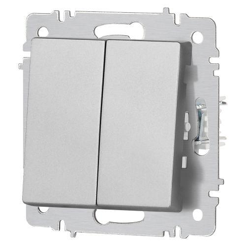 Переключатель 2-кл. СП Accent 6-107-03 10А IP20 250В AL/CU алюм. Intro Б0063560