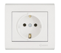 Розетка Manolya с заземл. бел. Makel 41001028