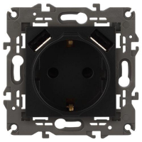 Розетка 16А 250В 2P+E с 2хUSB 5В-3А защ. шторки Elegance антрацит 14-4109-05 ЭРА Б0047871