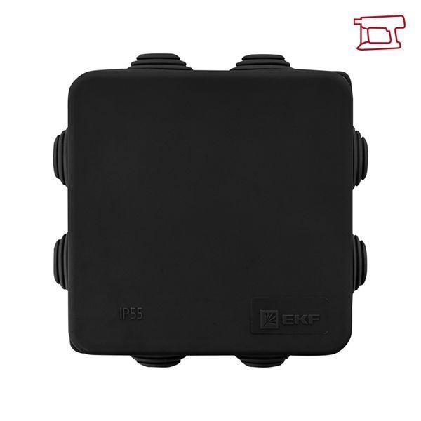 Коробка распаячная КМР-030-031 с крышкой наружная 85х85х40 8 мембранных вводов IP55 черн. EKF plc-kmr2-030-031-b