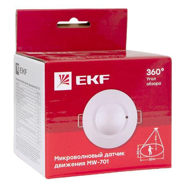 Датчик движения микроволновый MW-701 1200Вт 360град. до 20м IP20 бел. PROxima EKF dd-mw-701