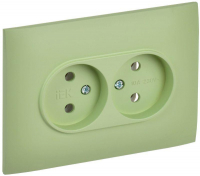 Розетка 2-м SKANDY 10А без заземл. без защ. шторок в сборе SK-R10G мятный IEK SK-R20-10-K06-F
