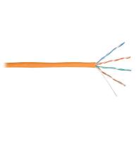 Кабель U/UTP 4 пары кат.5e (класс D) тест по ISO/IEC 100МГц одножильный BC (чистая медь) 24AWG (0.49мм) внутр. LSZH нг(А)-HFLTx оран. (уп.305м) NIKOLAN NKL 2100C-OR